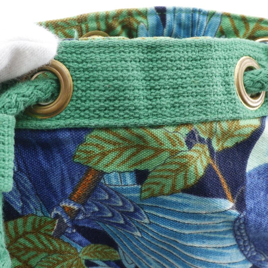 HERMES（エルメス） 巾着 ボタニカル柄 鳥柄 ショルダーバッグ