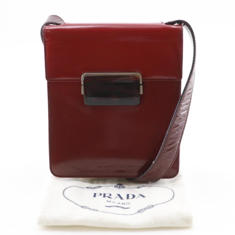 PRADA（プラダ） グラデーション ショルダーバッグ エナメル 赤