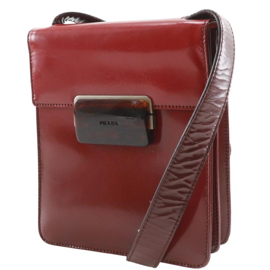 PRADA（プラダ） グラデーション ショルダーバッグ エナメル 赤