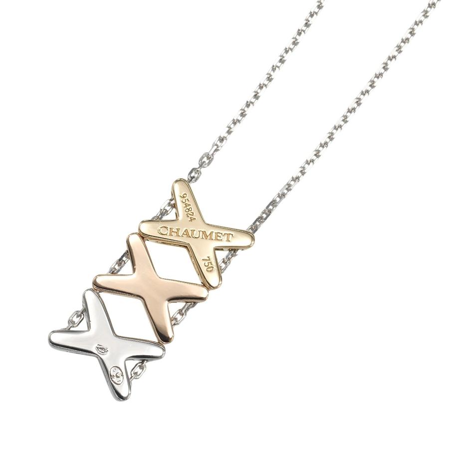 CHAUMETショーメ オーナメント3個セット CHAUMET（ショーメ） リアン ダムール スリーカラー ネックレス K18