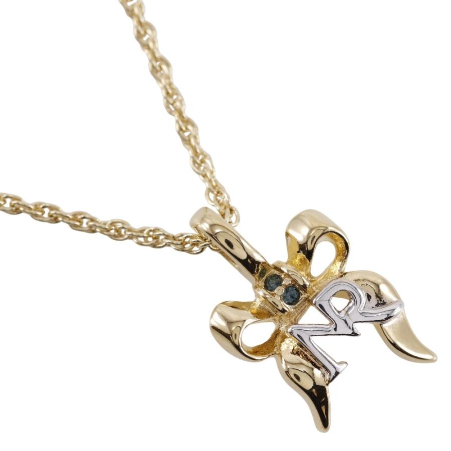 NINA RICCI ニナリッチ NRリボン ネックレス 金メッキ×ライン NINA RICCI ニナリッチ NRリボン ネックレス 金メッキ×ライン