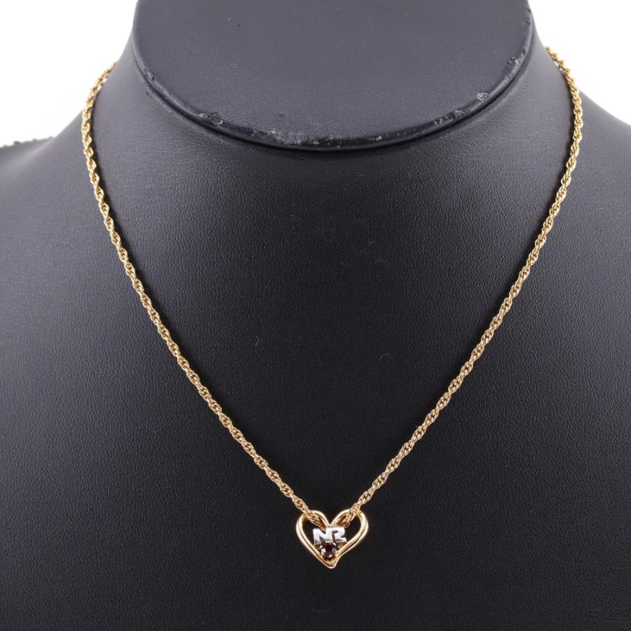 NINA RICCI ニナリッチ NRハート ネックレス 金メッキ×ライン NINA RICCI ニナリッチ NRハート ネックレス 金メッキ×ライン