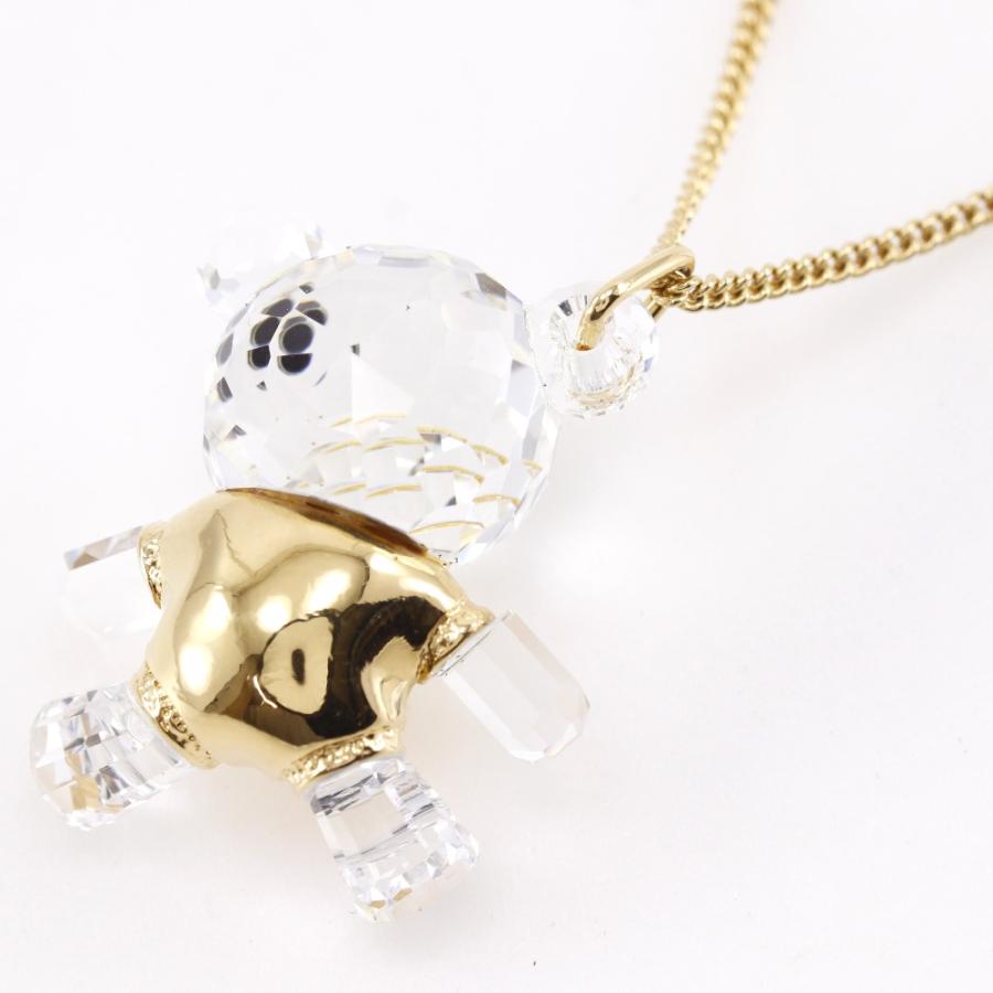 SWAROVSKI（スワロフスキー） テディベア ネックレス 金メッキ