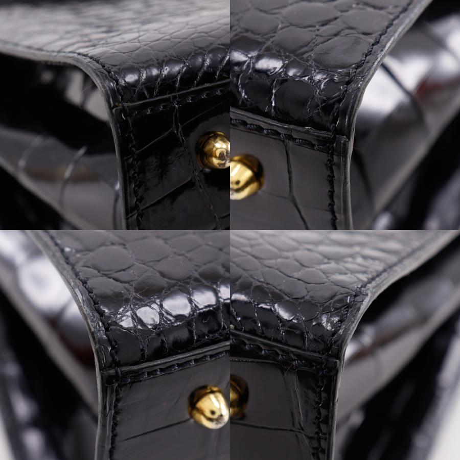 KWANPEN クワンペン 2WAYショルダー ハンドバッグ クロコダイル 黒