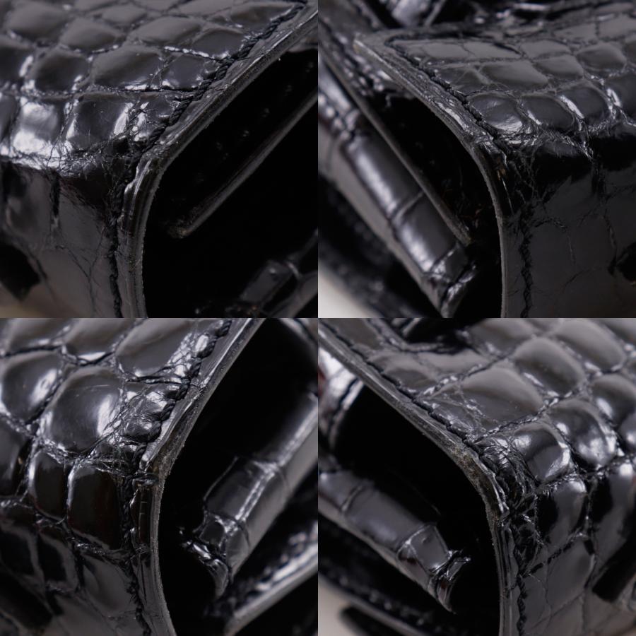KWANPEN クワンペン 2WAYショルダー ハンドバッグ クロコダイル 黒
