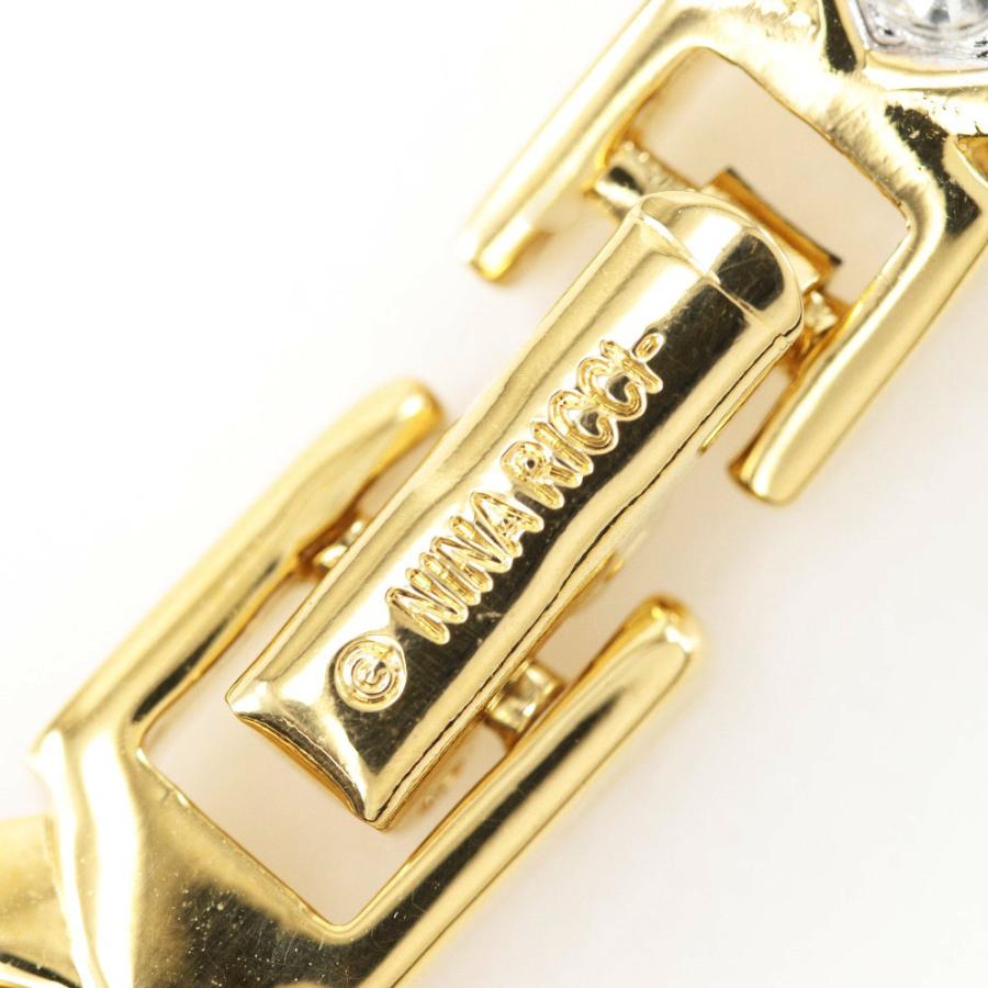NINA RICCI ニナリッチ ネックレス 金メッキ×ラインストーン 約72.0g