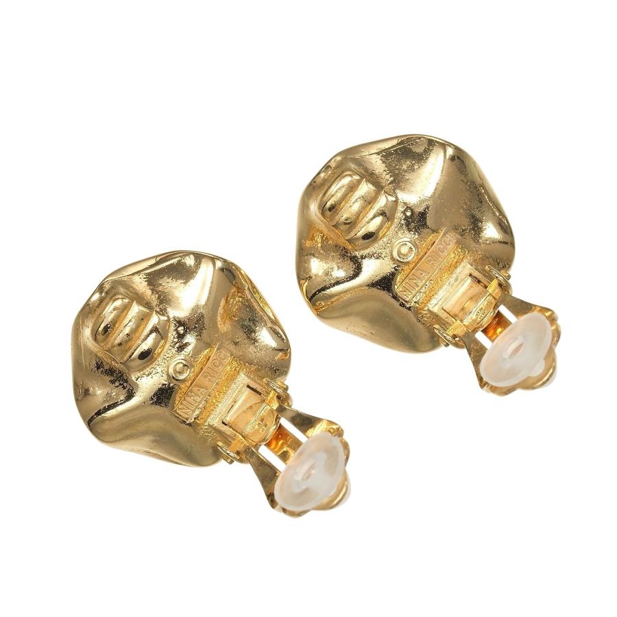 ニナリッチ NINA RICCI イヤリング 金メッキ フェイクパール 約13.7g 