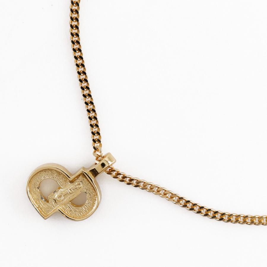 Dior クリスチャンディオール CDロゴ ネックレス 金メッキ×ライン