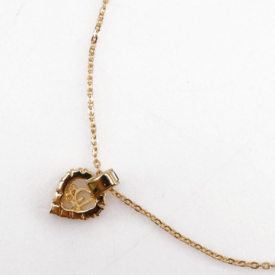 Dior クリスチャンディオール ロゴハート ネックレス 金メッキ×ライン