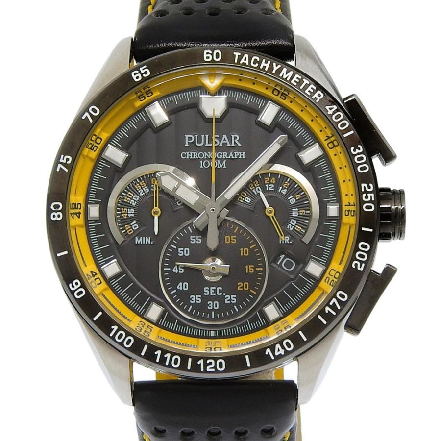 SEIKO（セイコー） PULSAR パルサー VK63-X001 腕時計 SS×レザー 黒 