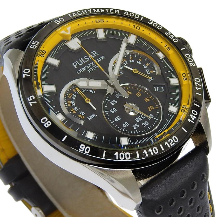 SEIKO（セイコー） PULSAR パルサー VK63-X001 腕時計 SS×レザー 黒 