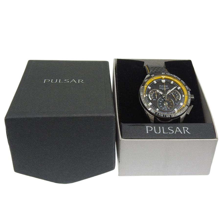 SEIKO（セイコー） PULSAR パルサー VK63-X001 腕時計 SS×レザー 黒 