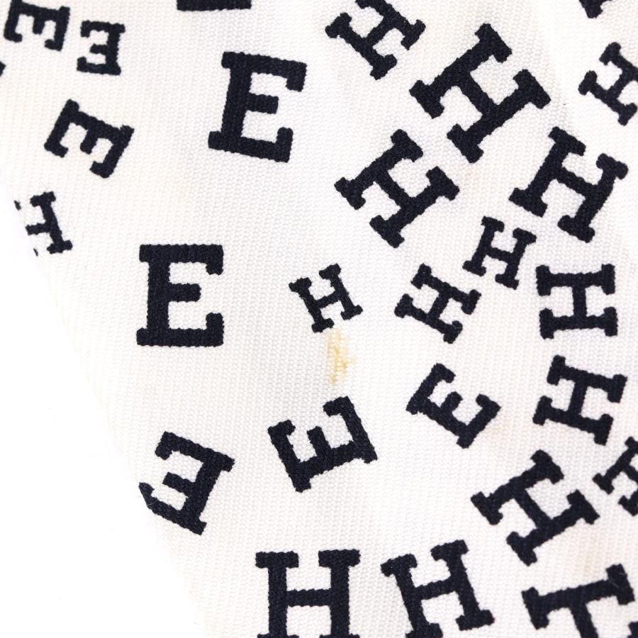 HERMES（エルメス） ツイリー ロゴ アルファベット スカーフ シルク 白