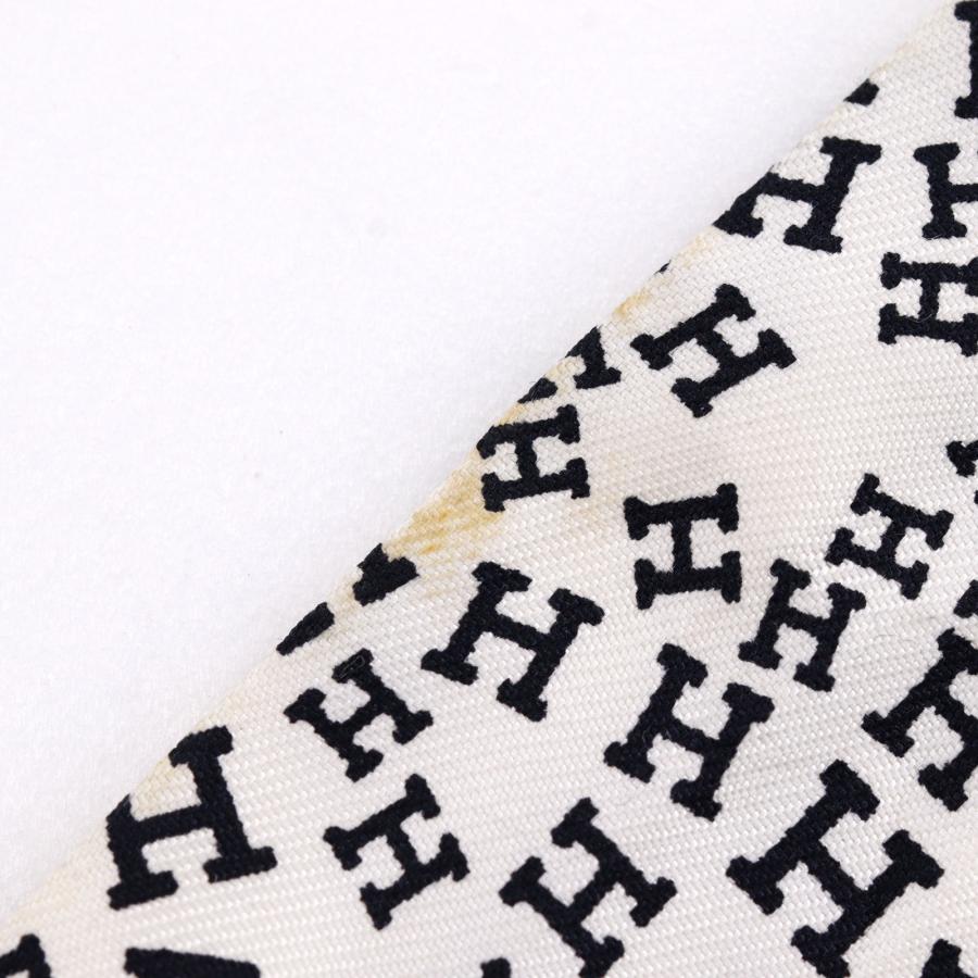 HERMES（エルメス） ツイリー ロゴ アルファベット スカーフ シルク 白