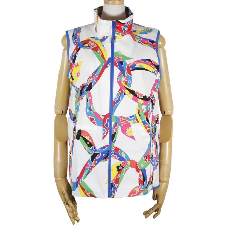 LEONARD レオナール フラワー スポーツ ポリエステル 白 ベスト レディース 【中古】 LEONARD（レオナール） フラワー スポーツ ベスト ポリエステル 白