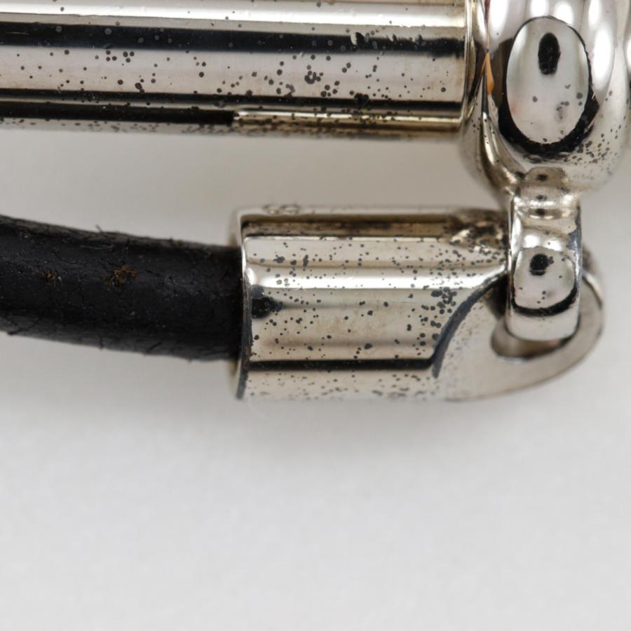 HERMES（エルメス） グレナン ブレスレット レザー×金属製 黒/シルバー