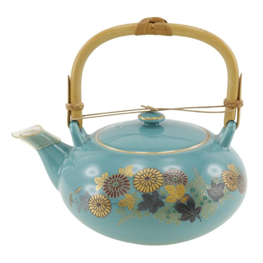 香蘭社 KORANSYA 茶器揃 菊柄 急須セット グリーン 金彩 湯?み5 香蘭社 KORANSYA 茶器揃 菊柄 急須セット グリーン 金彩 湯?み5