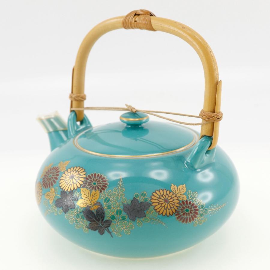 香蘭社 KORANSYA 茶器揃 菊柄 急須セット グリーン 金彩 湯?み5 香蘭社 KORANSYA 茶器揃 菊柄 急須セット グリーン 金彩 湯?み5
