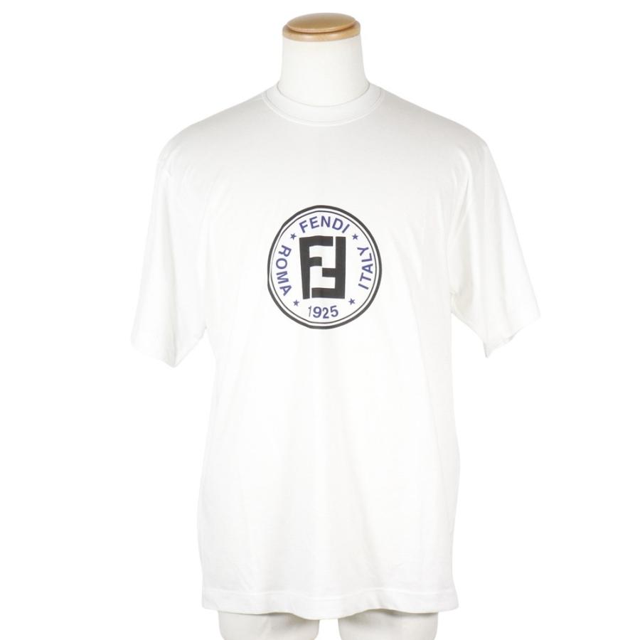 FENDI（フェンディ） ロゴ ダブルF 半袖Tシャツ コットン 白 メンズ