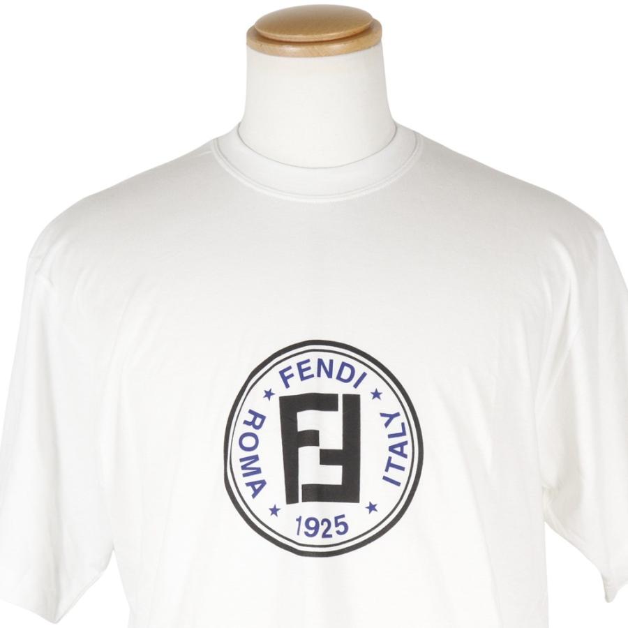 FENDI（フェンディ） ロゴ ダブルF 半袖Tシャツ コットン 白 メンズ