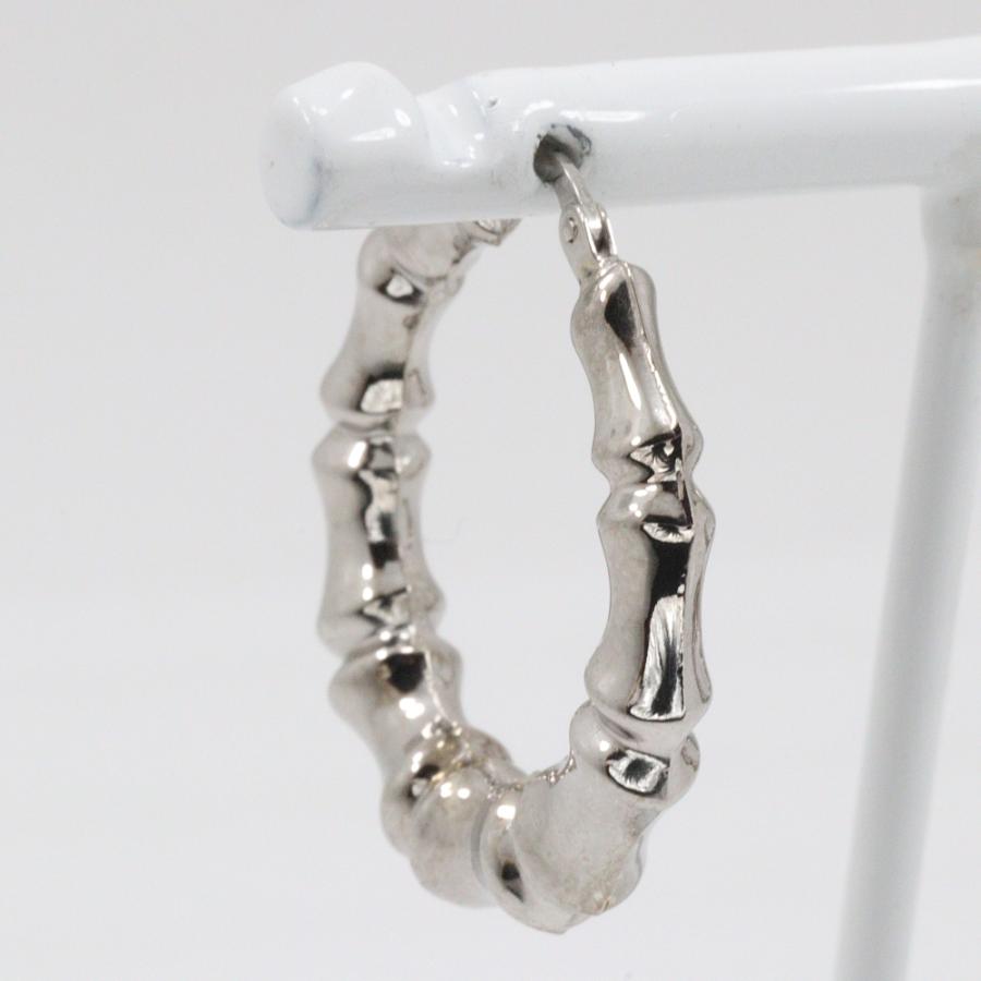 ウノアエレバンブーピアス UNOAERRE（ウノアエレ） バンブーモチーフ ループ ピアス K18WG 約5.0g