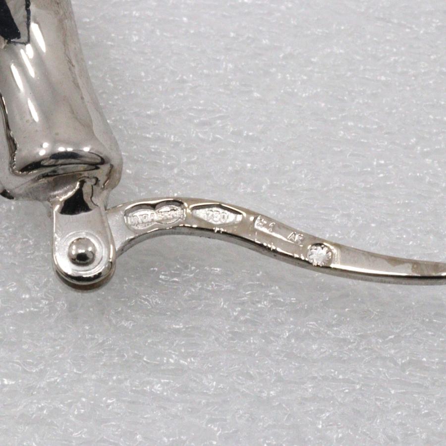 UNOAERRE（ウノアエレ） バンブーモチーフ ループ ピアス K18WG 約5.0g 