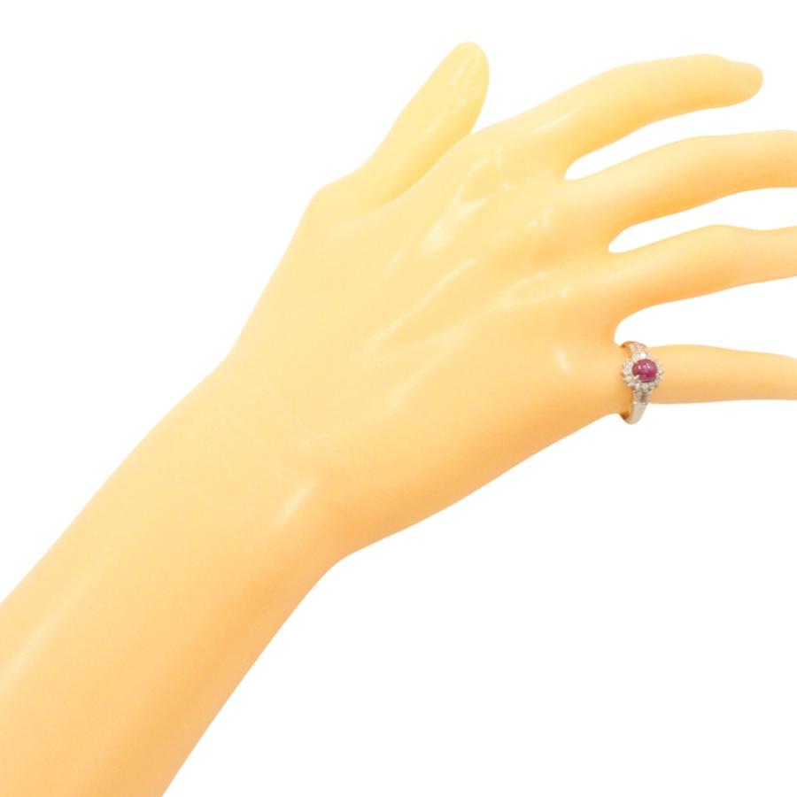 0.93/D0.29 リング・指輪 Pt900プラチナ×スタールビー×ダイヤモンド 10