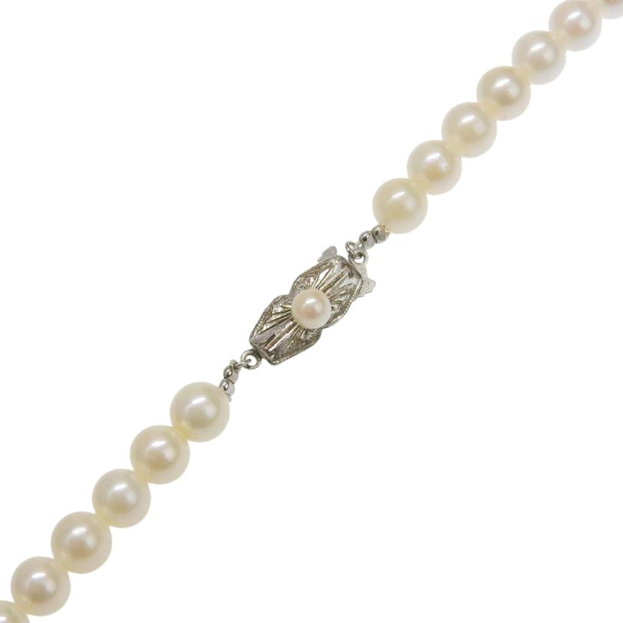 真珠 ロング ネックレス6.4〜6.7mm パール×シルバー 約53.6g 