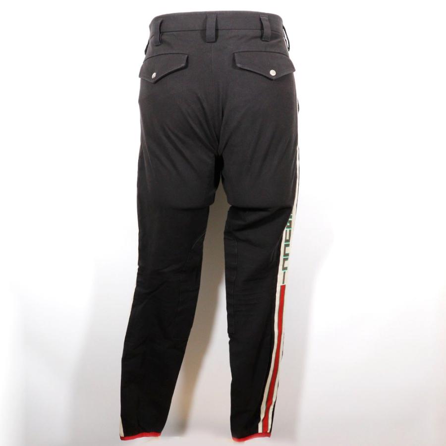 【GUCCI】グッチ サイドライン ギャバジン ストレッチパンツ 18SS 495695 コットン×ポリウレタン 黒 メンズ パンツ GUCCI（グッチ） サイドライン ギャバジン ストレッチパンツ 18SS