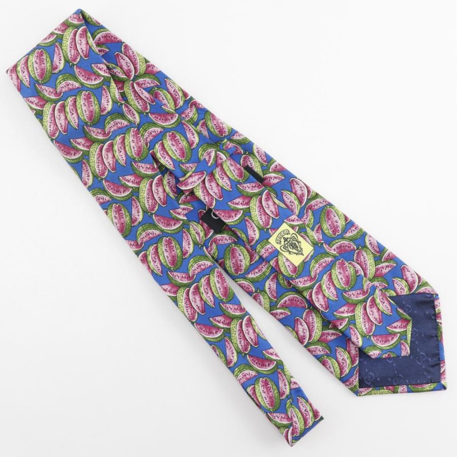 GUCCI（グッチ） スイカ ネクタイ シルク 青 メンズ【R111425008】中古