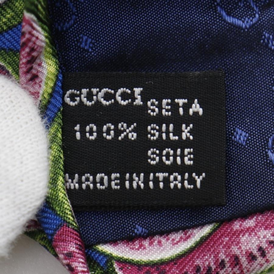GUCCI（グッチ） スイカ ネクタイ シルク 青 メンズ【R111425008】中古