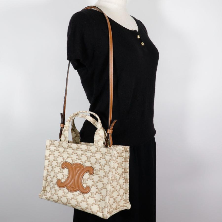 CELINE セリーヌ トリオンフ スモール カバ タイス 2WAYショルダー 19916 2EZ6 01BC キャンバス CELINE（セリーヌ） トリオンフ スモール カバ タイス 19916 2EZ6 01BC