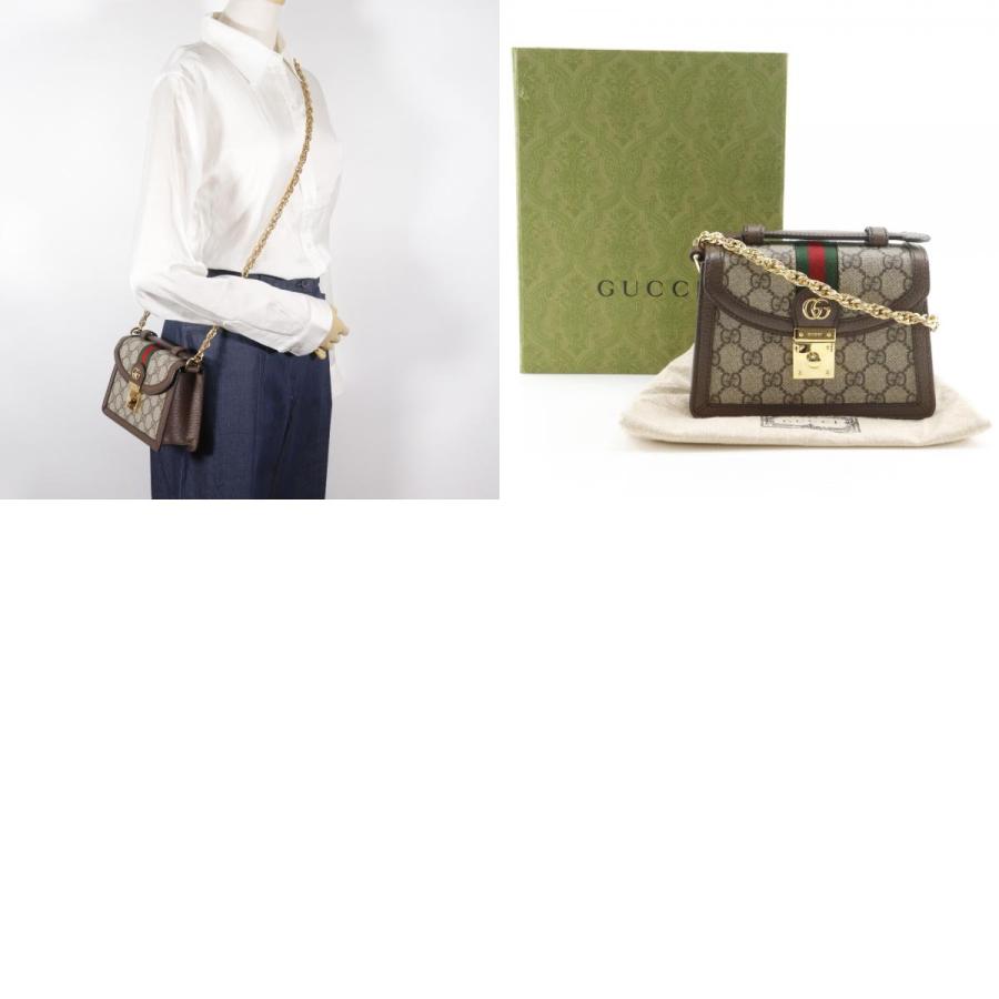 【GUCCI】グッチ オフィディア シェリーライン ミニチェーンショルダー 696180 GGスプリームキャンバス 茶 レディース ショルダーバッグ GUCCI（グッチ） オフィディア シェリーライン ミニチェーンショルダー