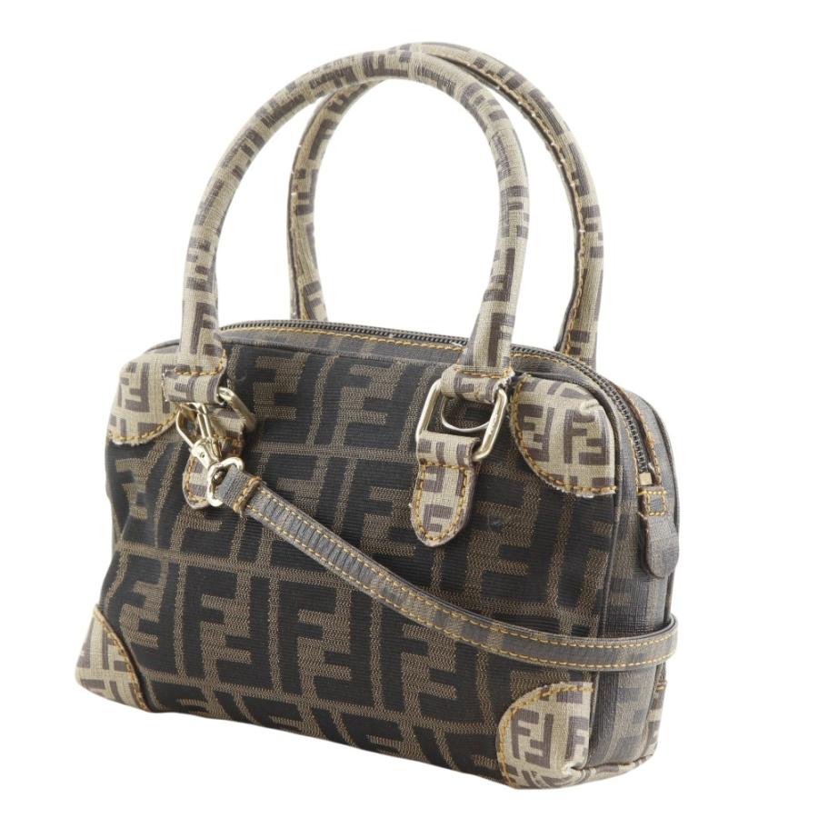 FENDI フェンディ ミニボストン 2WAYショルダー ズッカ ハンドバッグ 