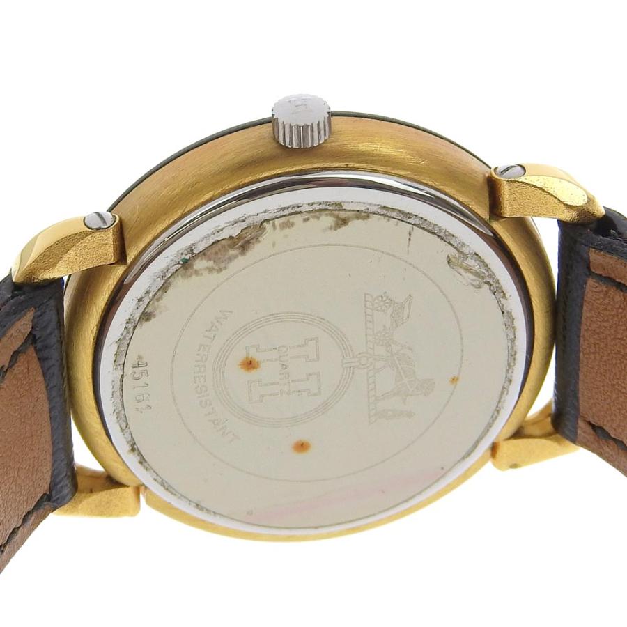 HERMES エルメス プルマン Z刻印 腕時計 SS×金メッキ×レザー HERMES エルメス プルマン Z刻印 腕時計 SS×金メッキ×レザー