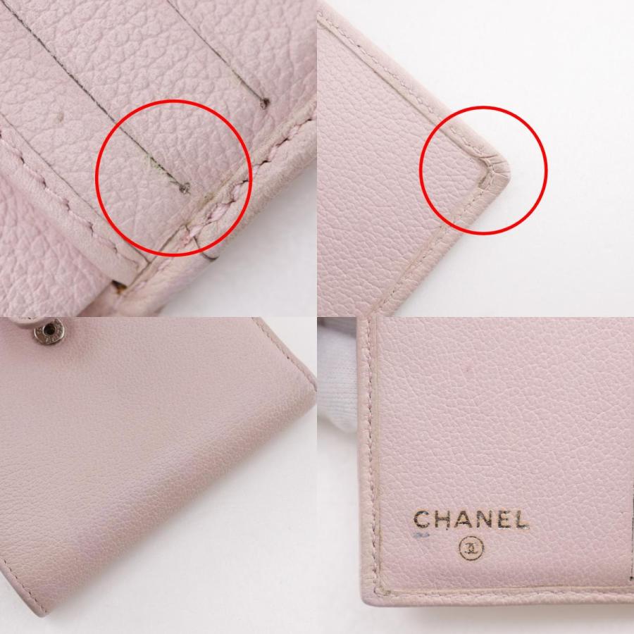 CHANEL（シャネル） カメリア 二つ折り財布 レザー ピンク レディース