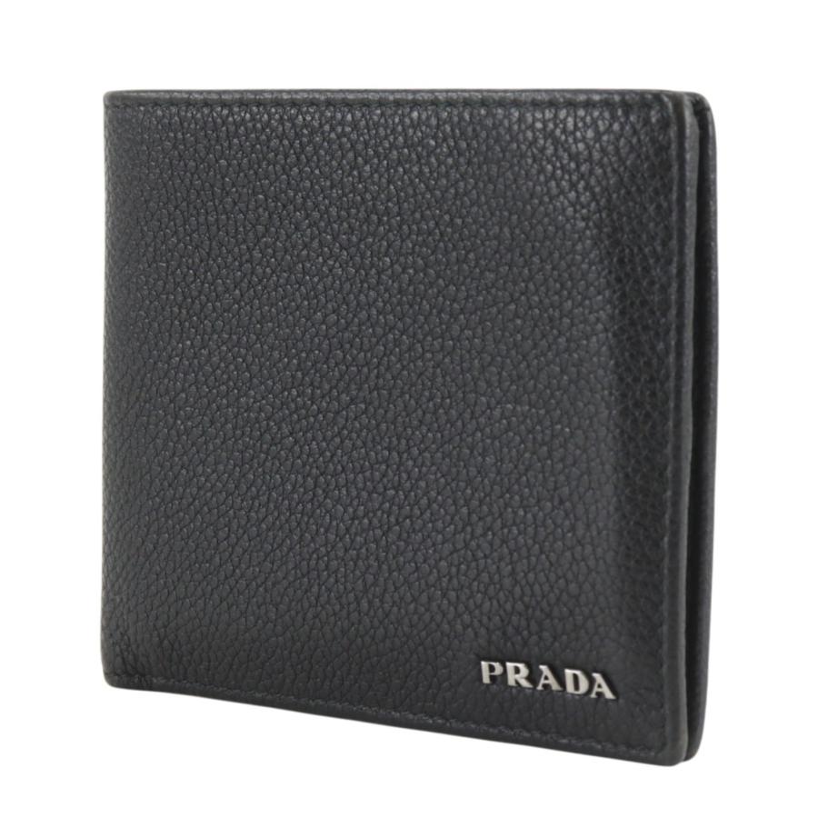 PRADA（プラダ） 2つ折り 2MO513 札入れ レザー NERO 黒 メンズ 