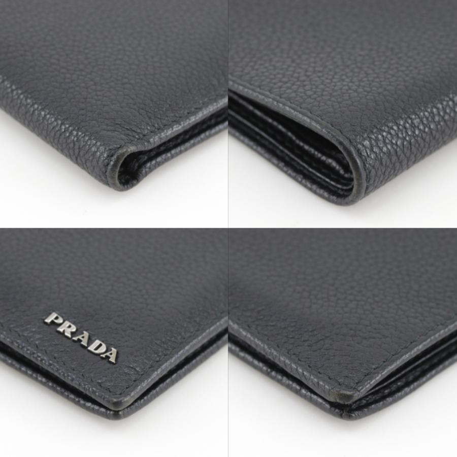 PRADA（プラダ） 2つ折り 2MO513 札入れ レザー NERO 黒 メンズ 