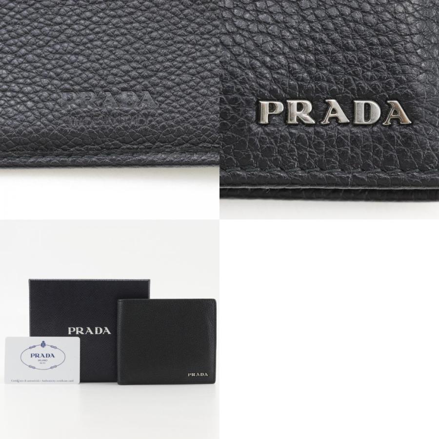 PRADA（プラダ） 2つ折り 2MO513 札入れ レザー NERO 黒 メンズ 