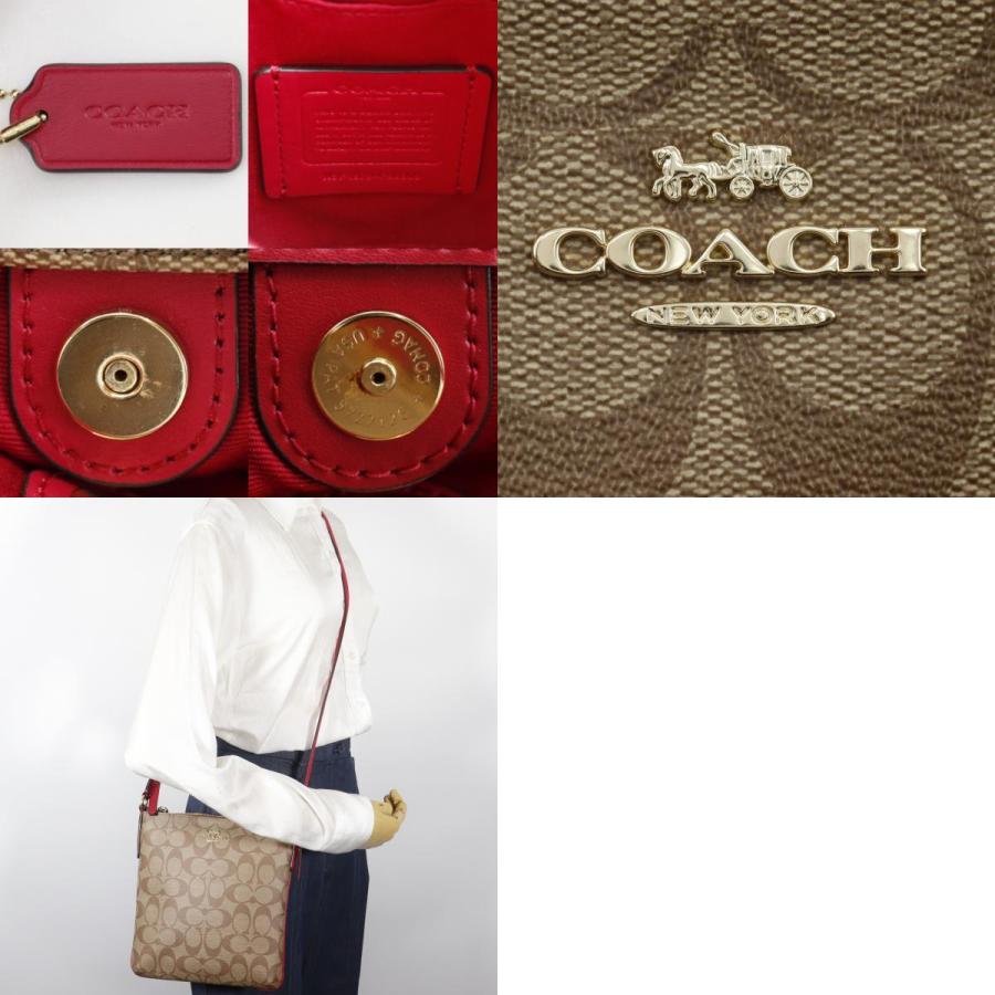 COACH（コーチ） シグネチャー F58309 ショルダーバッグ PVC 茶 