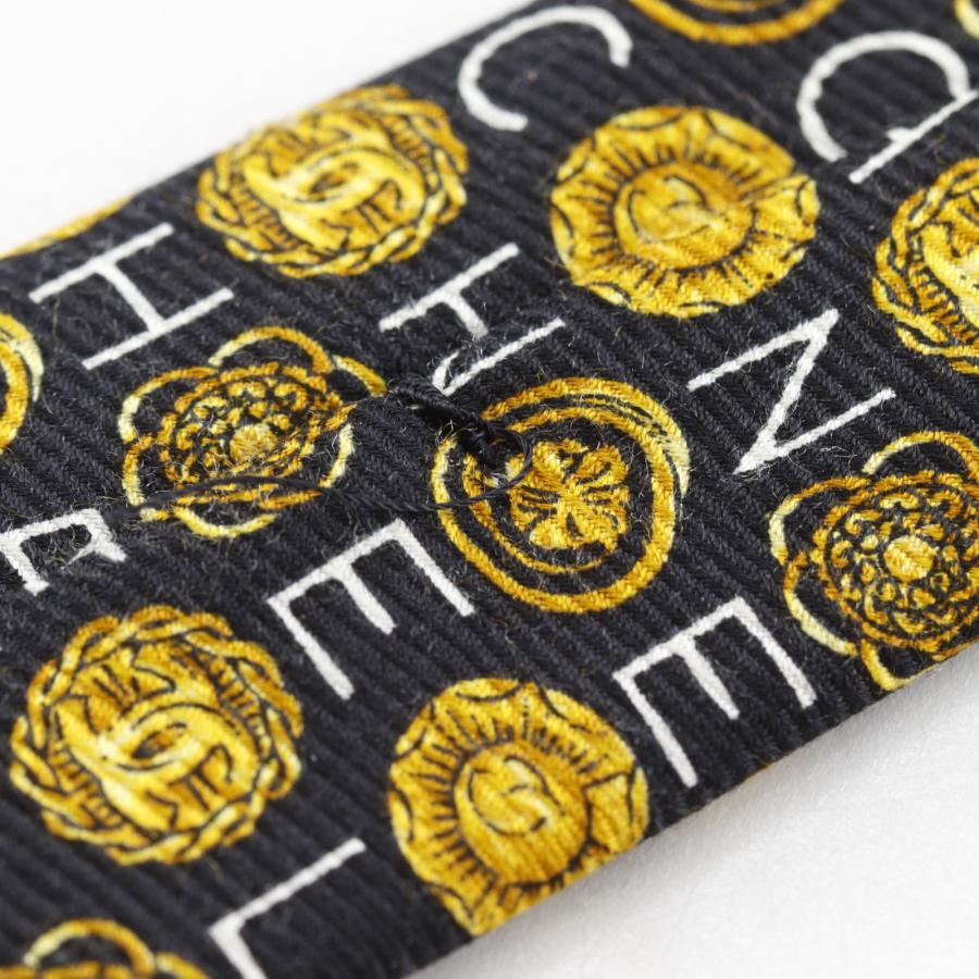 CHANEL（シャネル） ロゴ ココマーク ネクタイ シルク 黒 メンズ