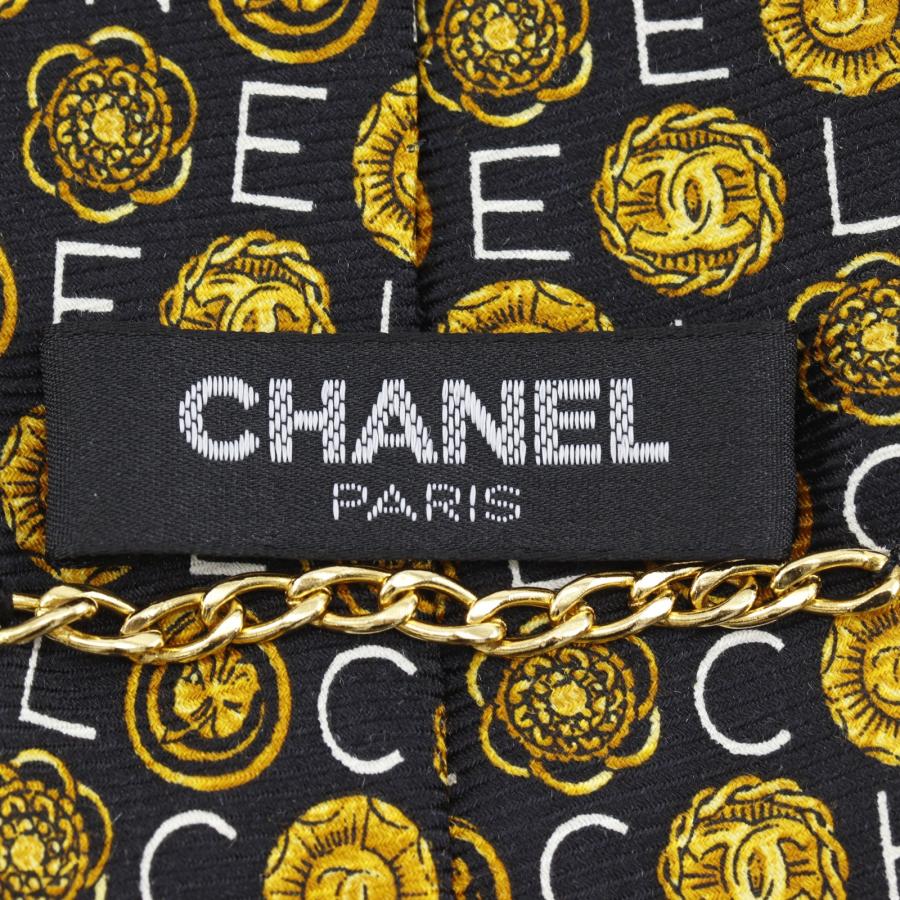 CHANEL（シャネル） ロゴ ココマーク ネクタイ シルク 黒 メンズ