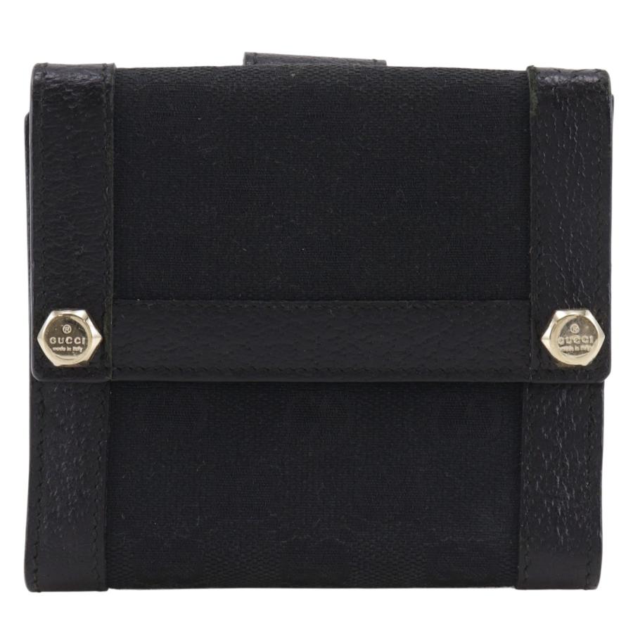 GUCCI（グッチ） 154117 二つ折り財布 GGキャンバス 黒 ユニセックス