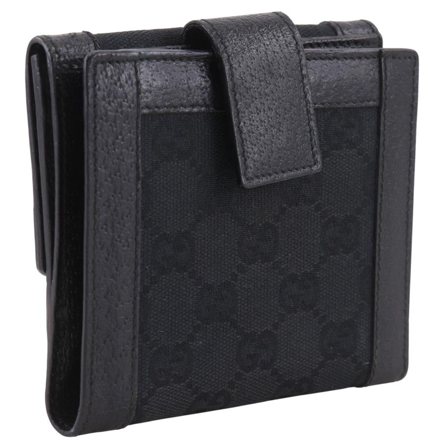 GUCCI（グッチ） 154117 二つ折り財布 GGキャンバス 黒 ユニセックス