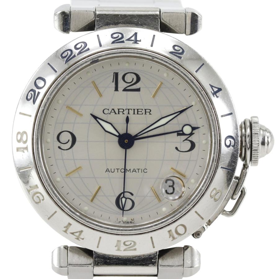カルティエ CARTIER パシャ C メリディアン GMT W31078M7 腕時計 SS 自動巻き シルバー ユニセックス 【中古】 Cartier（カルティエ） パシャC メリディアン GMT W31078M7 腕時計 SS