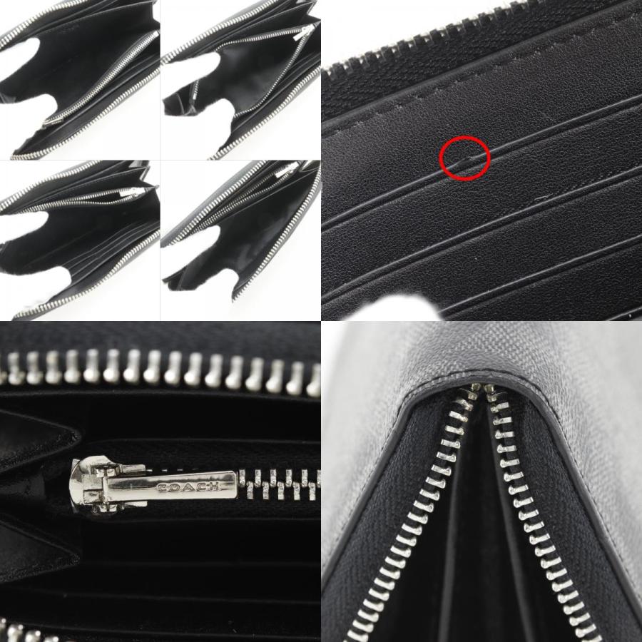 COACH（コーチ） ラウンドファスナー シグネチャー 長財布 PVC 黒 ユニ