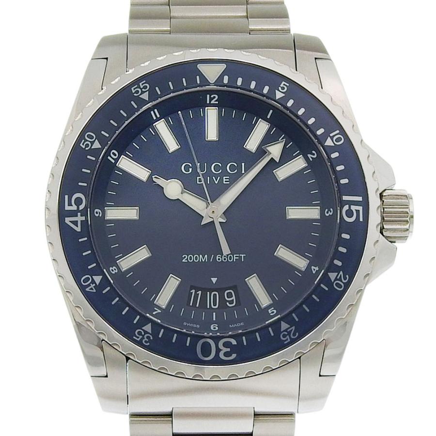 【GUCCI】グッチ ダイブ DIVE 200M 136.2/YA136203 ステンレススチール クオーツ アナログ表示 メンズ ネイビー文字盤 腕時計 GUCCI（グッチ） ダイブ DIVE 200M 136.2/YA136203 腕時計 SS クオーツ
