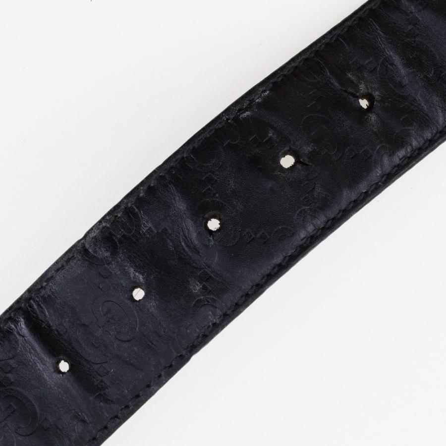 GUCCI（グッチ） インターロッキング GG 114876 ベルト シマレザー 黒