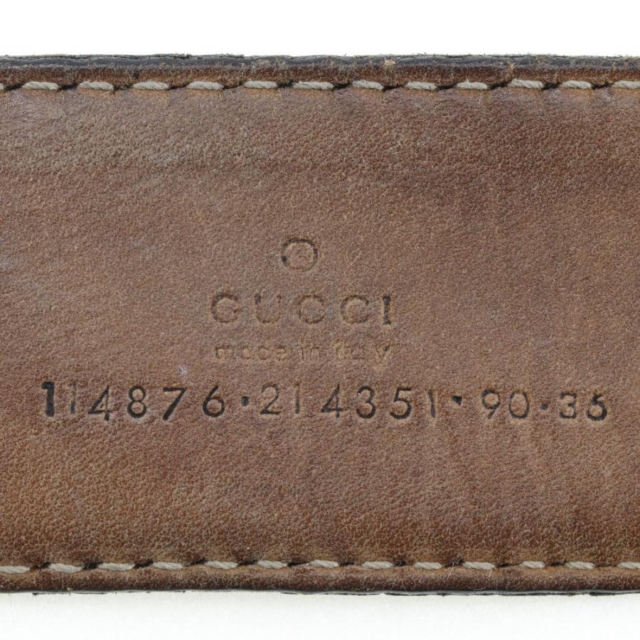 GUCCI（グッチ） インターロッキング GG 114876 ベルト シマレザー 黒