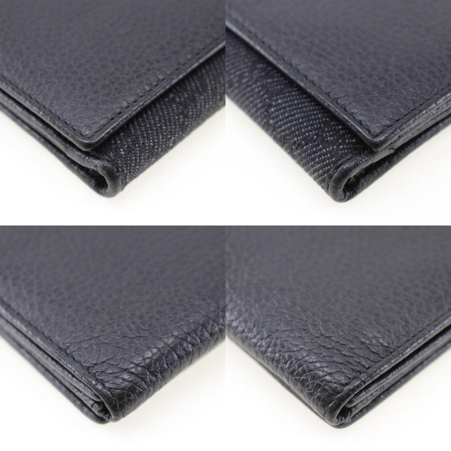 GUCCI グッチ 143391 長財布 レザー×GGキャンバス 黒 ユニセックス